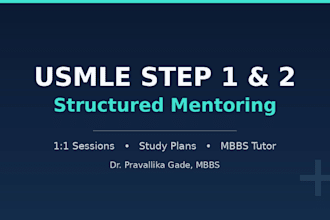 be your usmle step 1 and step 2 mentor with a study plan