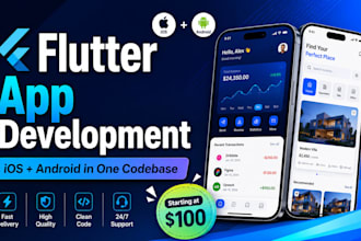develop a flutter mobile app for ios and android