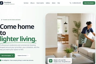 create a professional cleaning service business website