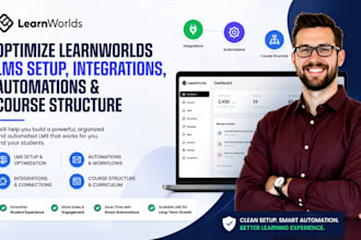 optimize learnworlds lms setup, integrations, automations and course structure