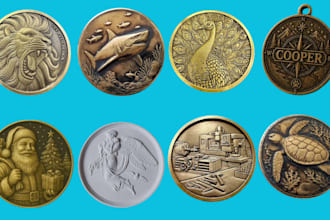 sculpt custom 3d coin model bas relief medallion stl models for 3d printing