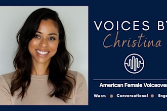 record an engaging american female voiceover