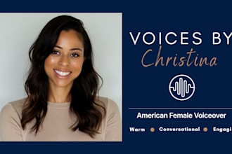 record an engaging american female voiceover