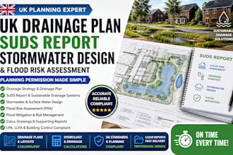 prepare uk drainage plan suds report flood risk assessment stormwater design