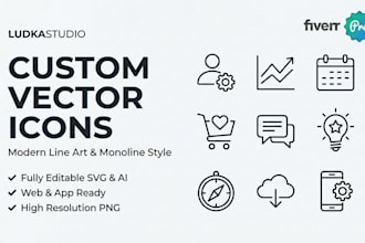 design custom icon set for app and website
