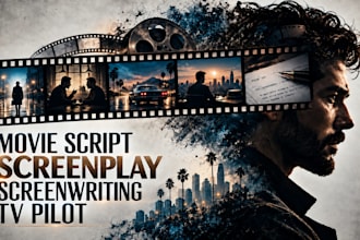 write movie script, screenplay, screenwriting or TV pilot