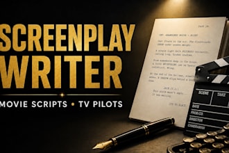 write movie script, screenplay, screenwriting or TV pilot