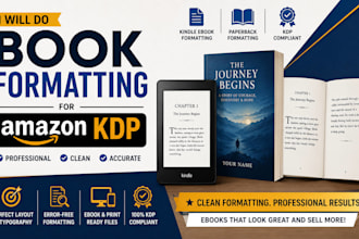 do book formatting for amazon KDP, kindle ebook formatting paperback formatting