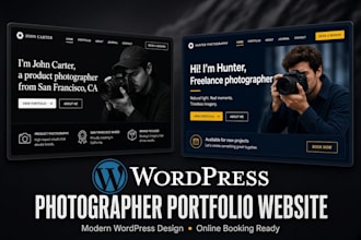 build photography portfolio website with online booking website on wordpress