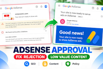 fix your website adsense approval rejection and low value content issue
