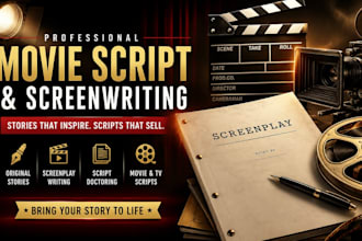 write a professional movie script screenplay film, TV script or screen story