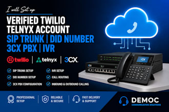 setup verified twilio telnyx account sip trunk did number 3cx pbx ivr