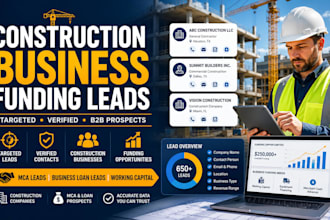 generate verified construction business funding leads and mca leads