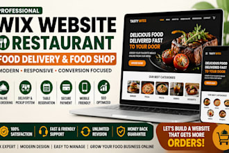design wix website restaurants food delivery shop website