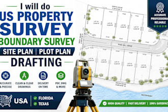 do US property survey boundary survey site plan plot plan drafting