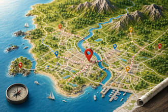 create custom travel, city, and location maps