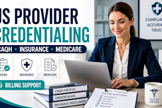 do US provider credentialing, insurance enrollment, caqh and medical billing