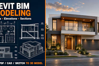 create a archicad, revit bim modeling with architectural construction drawings