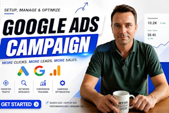 setup and manage your google ads adwords ppc campaign or audit sem