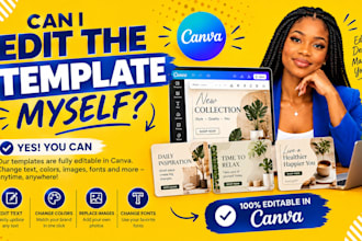 design social media canva template instagram facebook post editable template