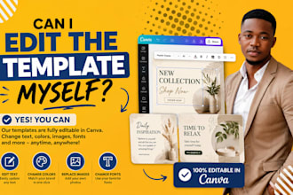 design social media canva template instagram facebook post editable template
