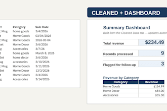 clean and process your spreadsheets and data