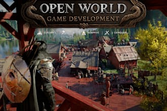 develop open world unreal engine or unity 3d game environment with custom assets