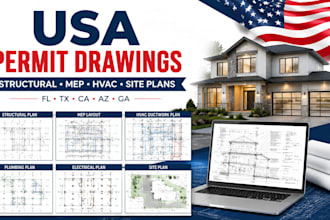 create structural, mep engineering drawing hvac for building permit in florida