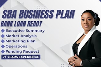 write an sba business plan for bank loans and funding