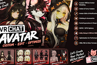 model 3d vrchat avatar, vr character for you