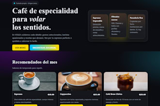 design a modern responsive website for your bussines, restaurant or cafe