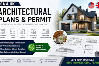 architectural permit drawings, floor plans, adu, garage, deck and patio plans