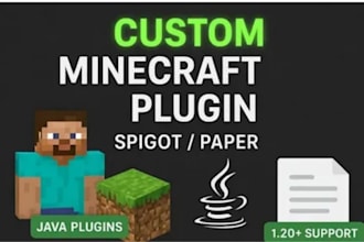 develop custom minecraft plugins for your server with java, paper and spigot