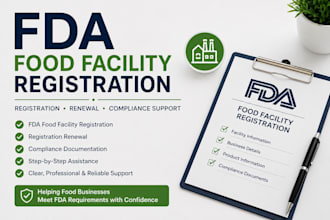 assist with fda food facility registration and compliance