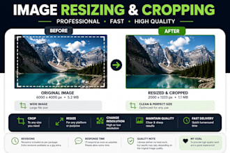 crop resize and adjust the resolution of your images