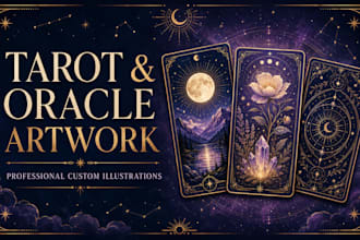 illustrate professional tarot and oracle card artwork
