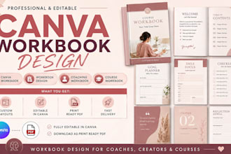 canva workbook design for coaches, canva workbook design pdf for consultants