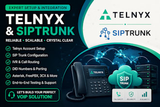 setup a twillo telnyx,siptrunk, did number,auto dialer lead 3cx inbound