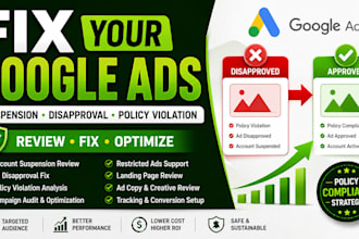 fix google ads suspension, ads policy violation, ads disapproval, restricted ads