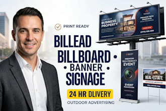 design eye catching billboards banners and outdoor advertising in 24hrs
