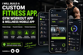 build a custom fitness app, gym workout app and wellness mobile app