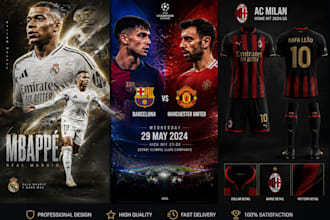 design profesional custom football posters and football kits