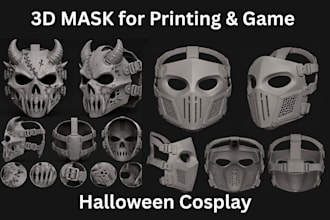 sculpt custom 3d printable masks for cosplay and horror