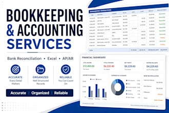 bookkeeping, accounting and bank reconciliation in excel