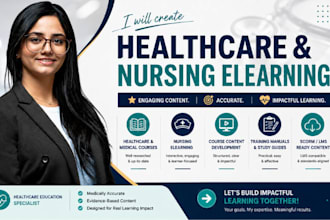 create medical and healthcare course, nursing elearning, and training manuals