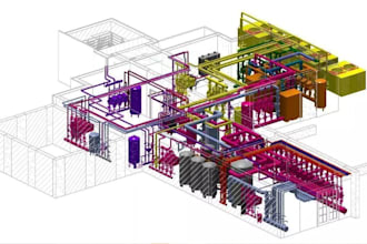 design detailed mep mechanical room, piping layout in revit, coordinated drawing