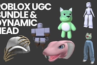 do ugc roblox avatar bundle, roblox game items, accessories, dynamic head