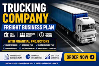 write freight trucking business plan for bank loan approval financial projection