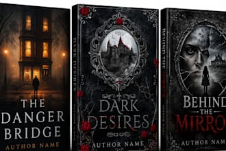 design psychological thriller and horror book cover, dark gothic book cover kdp