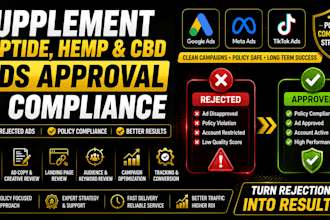 help with supplement ads compliance, peptide ads, hemp cbd rejected ads approval